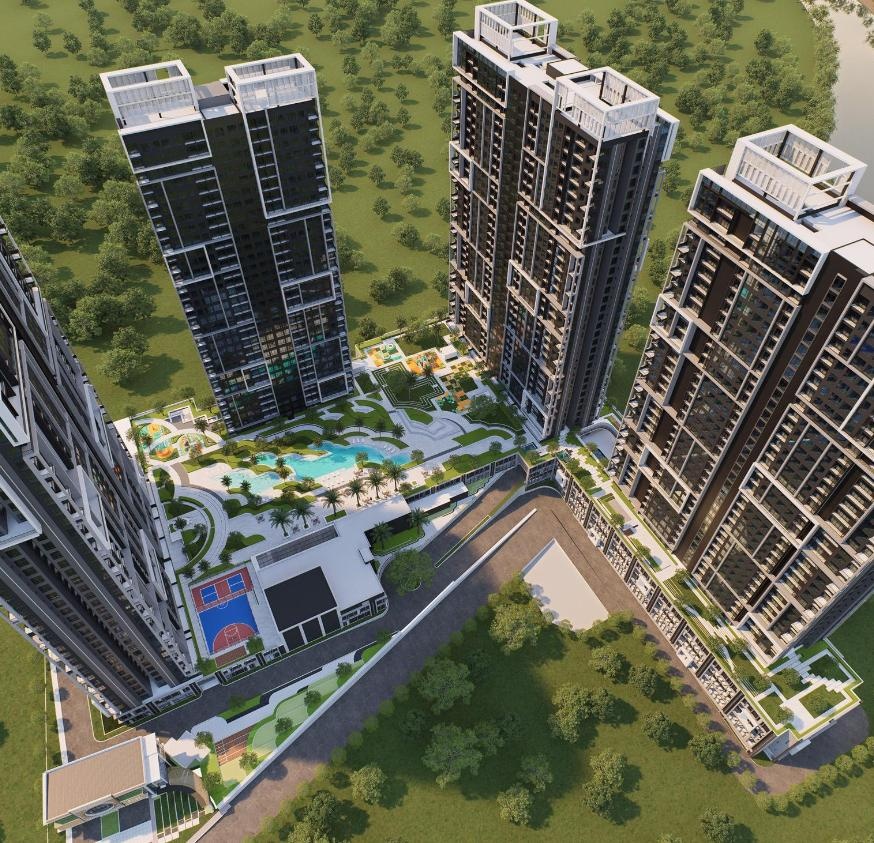 Aerial view of Atlas Residences Taman Perling Johor Bahru
